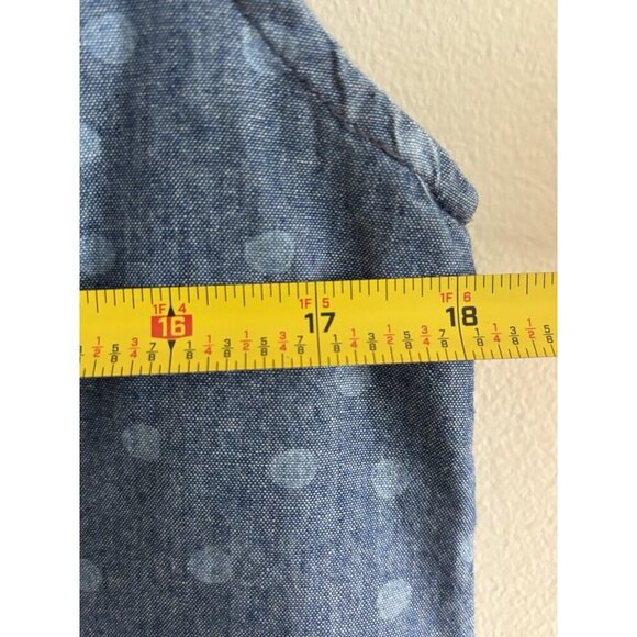 Vintage Pendleton Denim Button Up Sleeveless Chambray Blouse Large Polka Dot - Picture 7 of 9